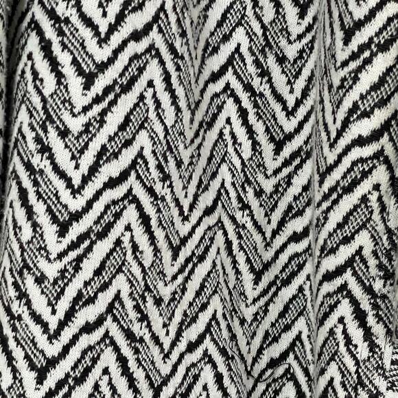 Calvin Klein Womens Size 4 Waterfall Ruffled Open Front Lined Jacket Black White - Picture 5 of 6